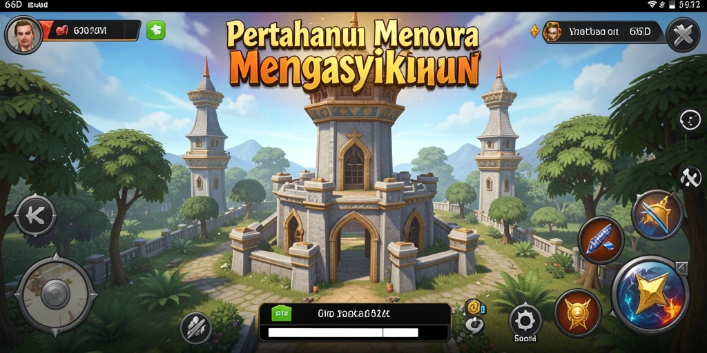Tampilan gameplay menara dalam aksi yang mendebarkan.
