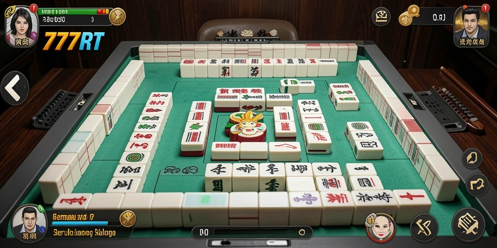 Screenshot gameplay 777RT menampilkan momen bermain Mahjong yang mendebarkan.