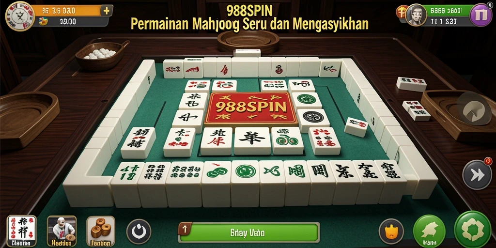 Screenshot gameplay Mahjong menunjukkan keseruan dalam 988SPIN.