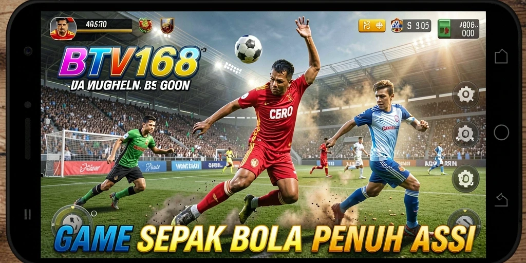 Tampilan gameplay BTV168 menampilkan aksi sepak bola yang mendebarkan.