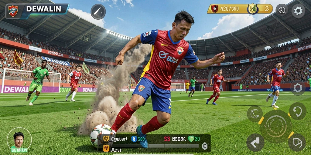 Screenshot menunjukkan aksi pertandingan DEWALIN yang mendebarkan.