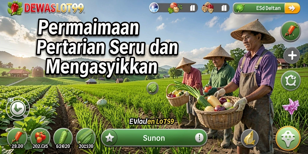 Screenshot gameplay DEWASLOT99 menampilkan pengalaman bertani yang seru dan interaktif.