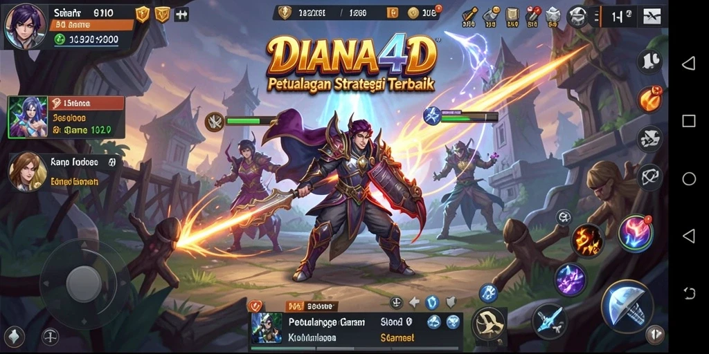 Tampilan gameplay seru dalam DIANA4D dengan strategi mendalam.