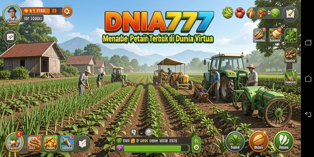 Screenshot gameplay DUNIA777 menampilkan momen seru bertani.