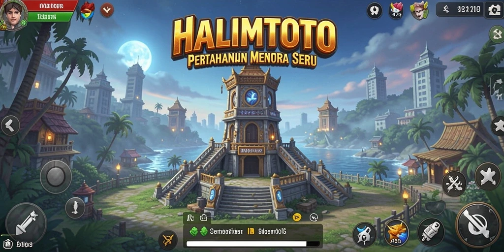 Tampilan gameplay HALIMTOTO yang menegangkan dalam pertarungan Tower Defense.
