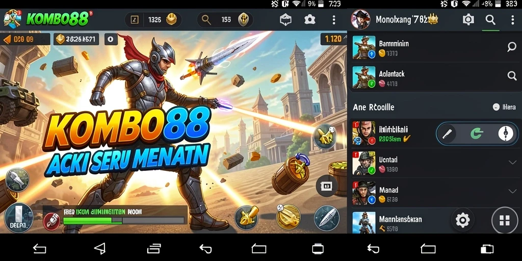 Tampilan permainan aksi KOMBO88 yang seru dan mendebarkan.