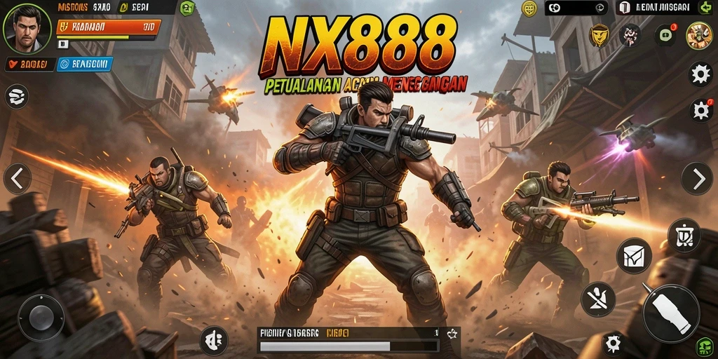 Tangkapan layar gameplay NX888 dengan aksi menegangkan.