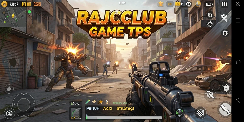 Tampilan gameplay RAJACLUB yang mendebarkan dalam pertempuran TPS.