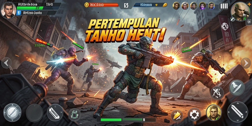 Screenshot RK55 menampilkan aksi pertarungan yang intens dan seru.