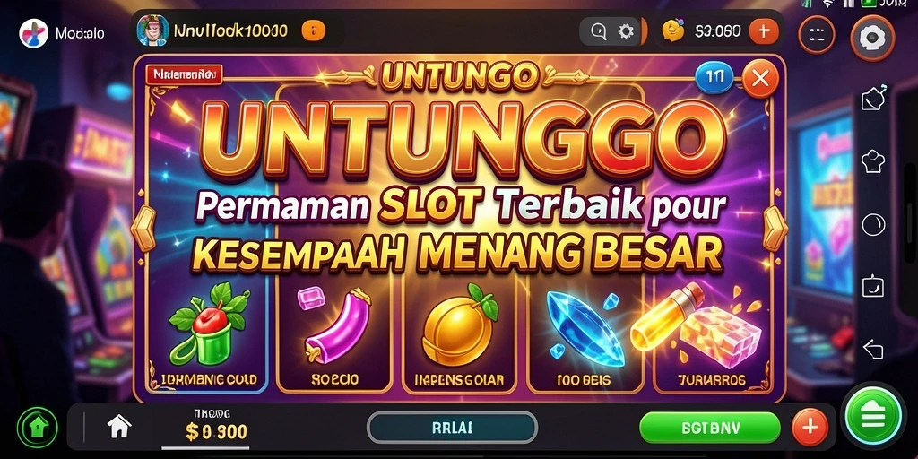 Tangkapan layar UNTUNGGO yang menampilkan gameplay seru dari permainan Slot.