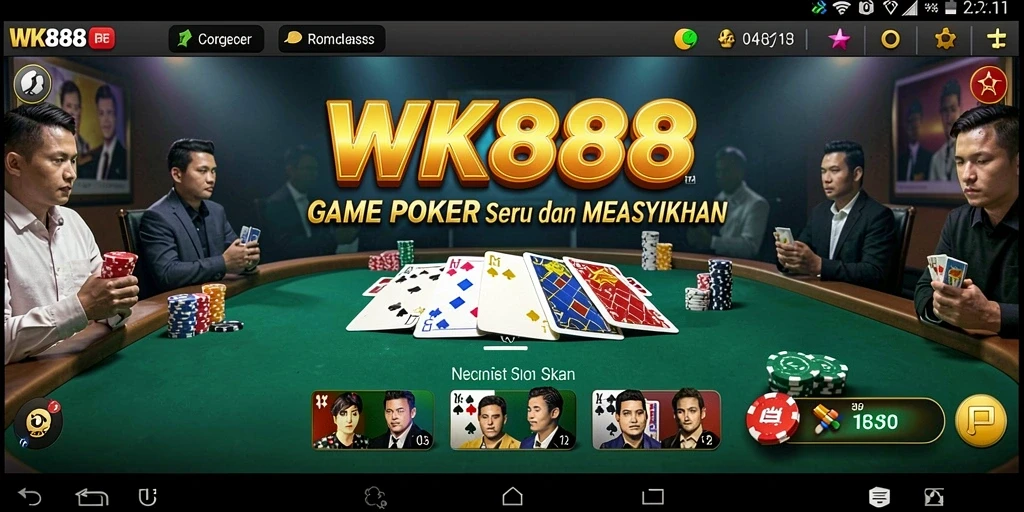 Tampilan gameplay poker yang seru dan mengasyikkan di WK888.